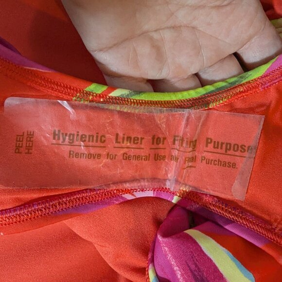 Old Navy Orange Floral Half Zip Swimsuit One Piece Bathing Suit Tropical Size M - Picture 5 of 8